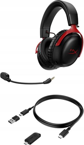 Słuchawki HyperX Cloud III Wireless Gaming Headset Czarno-Czerwone na Arena.pl