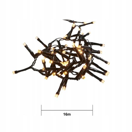 Lampki choinkowe LED bardzo gęste 800 diod 16m Białe Ciepłe 1900k na Arena.pl