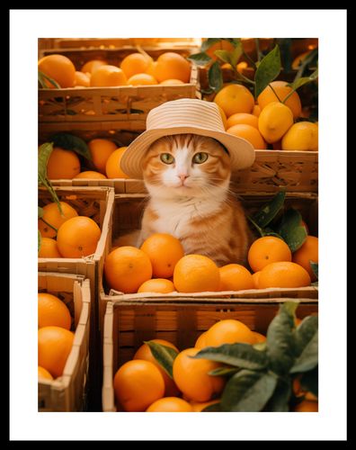 Plakat 30x40cm Kot w Pomarańczach na Arena.pl