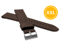 LAVVU XXL Szyty ciemnobrązowy pasek SPORT z luksusowej skóry Top Grain - 22 XL