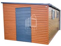 SCHOWEK - DOMEK OGRODOWY - POMIESZCZENIE GOSPODARCZE  3m x 6m spad w prawo - drzwi + 2x okno - drewnopodobny  3x6