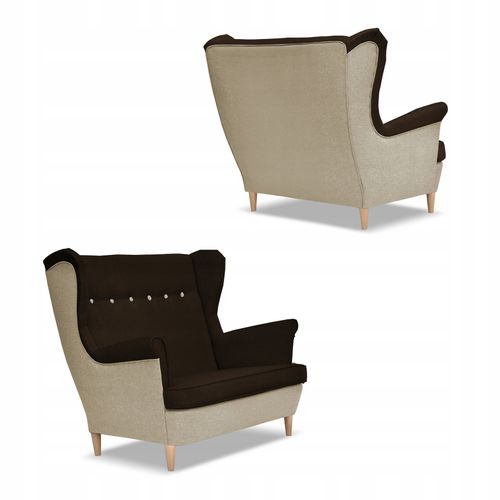 Zestaw wypoczynkowy ARI DUO sofa fotele  beżowo - brązowy na Arena.pl