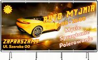 BANER REKLAMOWY 130x80cm oczkowany projekt w cenie AUTO MYJNIA SPRZĄTANIE