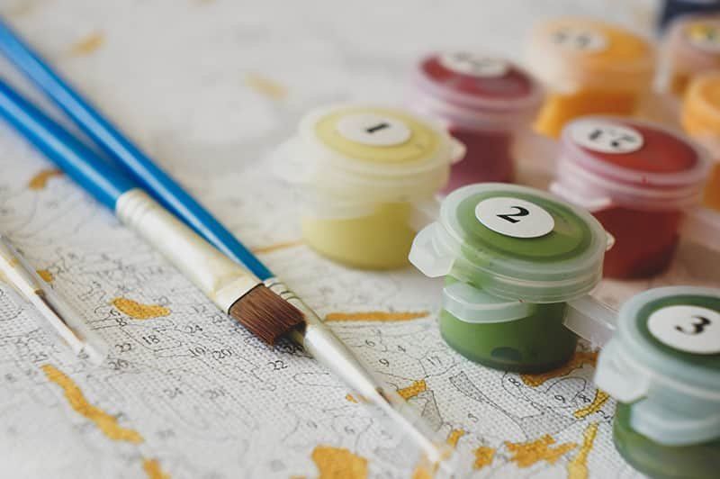 Malowanie po numerach – Boże Aniołki - 30x40 rama zdjęcie 2