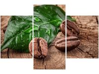 90X60CM OBRAZ ZIARNA KAWY DESCE TRZY OBRAZY