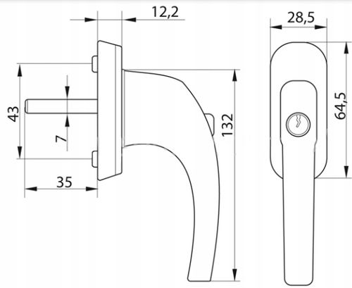 KLAMKA DO OKNA OKIENNA Z KLUCZYKIEM NA KLUCZ ZAMKIEM ZABEZPIECZENIEM na Arena.pl