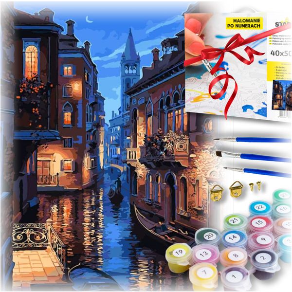 Zestaw do malowania po numerach - Wenecja nocą zdjęcie 1