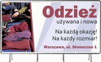 BANER REKLAMOWY 300x150cm oczkowany projekt w cenie ODZIEŻ NOWA UŻYWANA