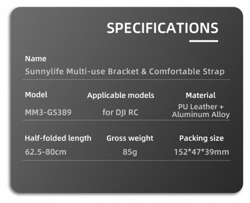 UCHWYT ALUMINIOWY + SMYCZ DO KONTROLERA DJI RC / RC 2 MINI 3 4 5 PRO na Arena.pl