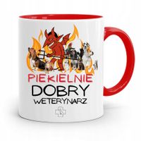 Kubek Czerwony Weterynarza Piekielnie Dobry Z Nadrukiem Ze Zdjęciem