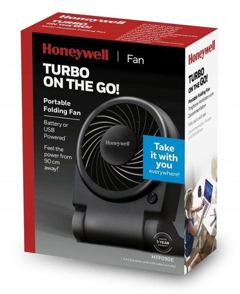WENTYLATOR BIURKOWY 3LATA GW WIATRAK PRZENOŚNY HONEYWELL TURBO HTF090 USB zdjęcie 8