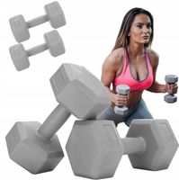 Zestaw Hantli Hantle Bitumiczne Ciężarki do Ćwiczeń Fitness Siłownia 2x 3kg