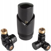 ZAWÓR TERMOSTATYCZNY OSIOWY CZARNY LEWY PRAWY GRZEJNIKA 1/2" CALA PEX 16