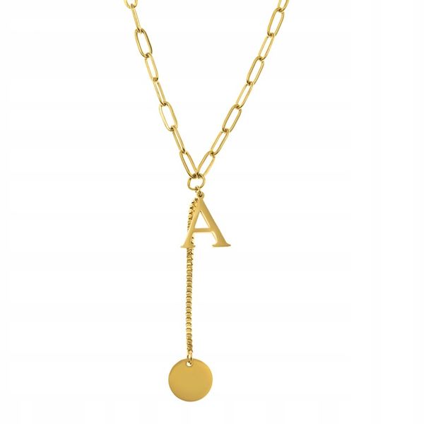 NASZYJNIK ZŁOTY CELEBRYTKA Z LITERKĄ A, GRAWER zdjęcie 2