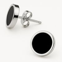 Srebrne kolczyki czarne wkrętki sztyfty stal szlachetna 316 chirurgiczna