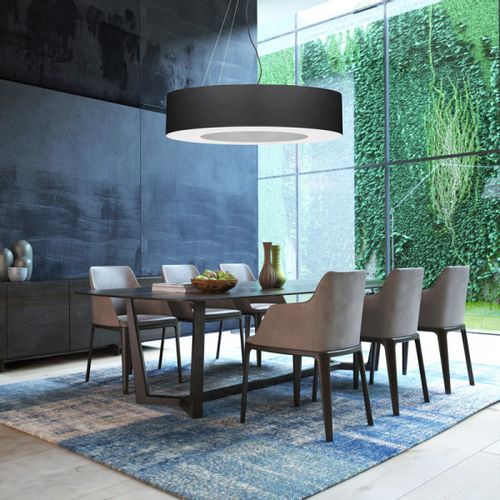 Abażurowa LAMPA wisząca SL.0748 okrągła OPRAWA zwis materiałowy czarny na Arena.pl