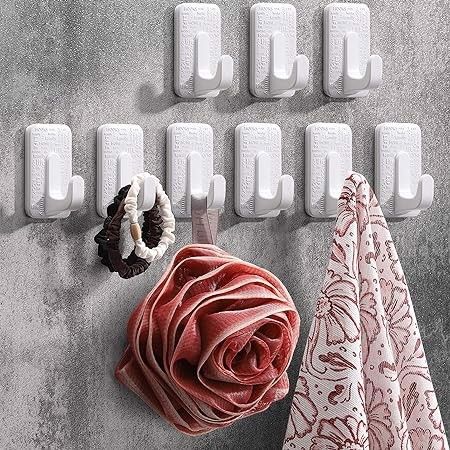 Haczyk wieszak samoprzylepny ścienny biały 9szt na Arena.pl