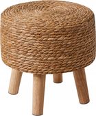 Naturalny Podnóżek Pufa Stołek Taboret Okrągły 32x32cm