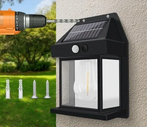 Lampa solarna Kinkiet ścienny z czujnikiem ruchu i zmierzchu 2 kolory zdjęcie 9