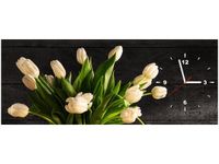 100X40CM ZEGAR ZEGAR ŚCIENNY BUKIET JASNYCH TULIPANÓW KWIATY OBRAZ