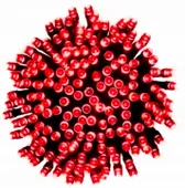 LAMPKI CHOINKOWE 100 LED CZERWONE Z GNIAZDEM 9,9 M