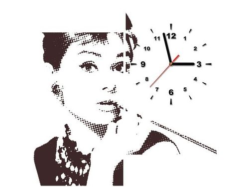 60 60CM ZEGAR AUDREY HEPBURN OBRAZ ŚCIENNY PŁÓTNO RAMA na Arena.pl