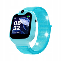 Niebieski Smartwatch Dziecięcy Wodoodporny z Funkcją SOS i GPS
