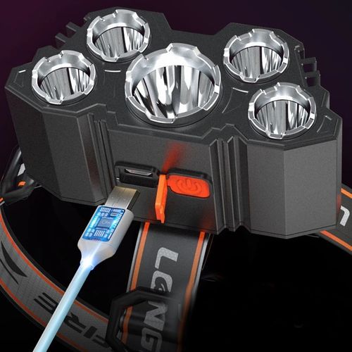 MOCNA LATARKA CZOŁOWA NA GŁOWĘ CZOŁÓWKA 5 LED CREE XPE T6 AKUMALOTOR na Arena.pl