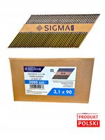 Gwoździe do gwoździarki łączone papierem 3,1x90 Pierścień 2000 szt.