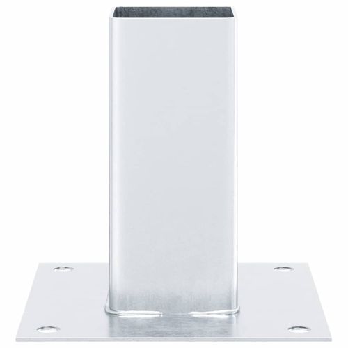 Podstawy słupków kwadratowe 4 szt. Srebrne Stal ocynkowana na Arena.pl