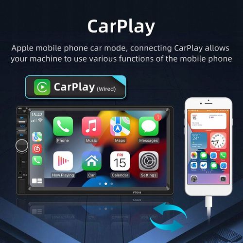 RADIO SAMOCHODOWE 7 CALI 2 DIN BLUETOOTH ANDROID CARPLAY 60W*4 POLSKI na Arena.pl