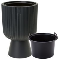 Doniczka okrągła Keli Mika 30 na nóżce | Antracyt