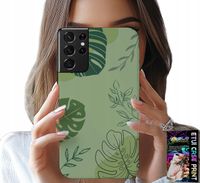 ETUI DO SAMSUNG GALAXY S21 Ultra - ZIELONE LIŚCIE ROŚLINNE WZORY PLECKI