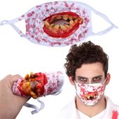 Maska z zębami krwawa na halloweenowa horror przebranie strój na halloween — Wielokolorowy