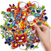 NAKLEJKI ETYKIETY NA ZESZYT NALEPKA Z POSTACIAMI SUPER ZINGS WZORY 6 SZT