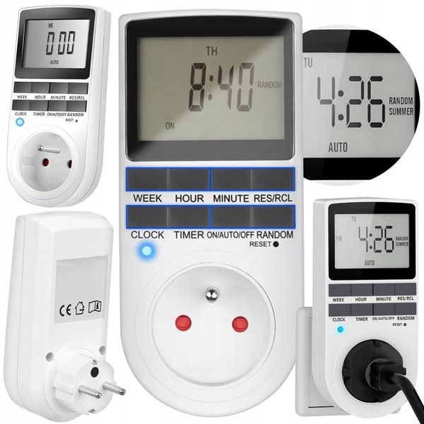 PROGRAMATOR CZASOWY WŁĄCZNIK WYŁĄCZNIK LCD CYFROWY HARMONOGRAM 7 DNI 10 UST zdjęcie 1