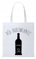 Dla Budowlańca Prezent Torba Eco Biała Shopper Z Nadrukiem Ze Zdjęciem