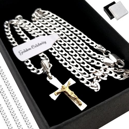 ŁAŃCUSZEK SREBRNY MĘSKI Z KRZYŻYKIEM PR. 925 NA PREZENT + DEDYKACJA GRATIS na Arena.pl