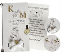 Pudełko na pieniądze Pamiątka ŚLUB WESELE drewniane życzenia PREZENT GRAWER