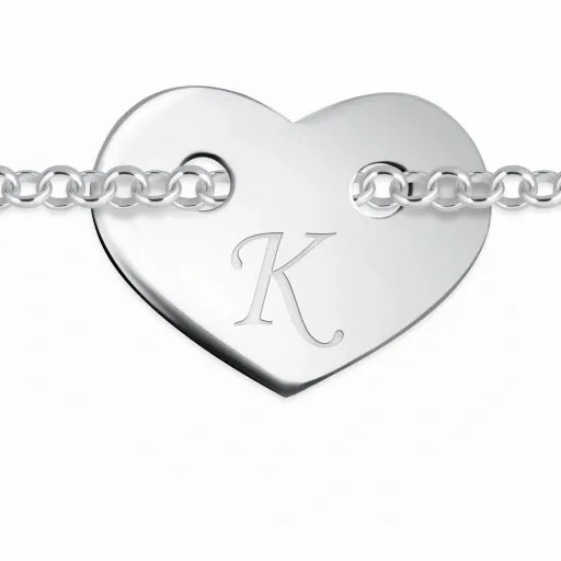 SREBRNA BRANSOLETKA 925 SERDUSZKO GRAWER zdjęcie 4