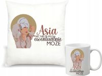 Zestaw PODUSZKA + KUBEK nadruk IDEALNY PREZENT DZIEŃ KOBIET Z IMIENIEM