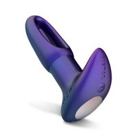 hueman - voyager vibrating butt plug with tapping - purple