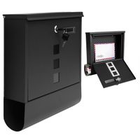 Duża skrzynka pocztowa na listy gazety ulotki pocztę A4 czarna