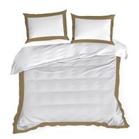Pościel satynowa z kantą LAURA 220X200 70X80X2 biała+złota