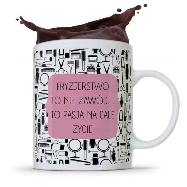 Kubek Fryzjera Fryzjerki To Pasja Na Całe Życie Z Nadrukiem Ze Zdjęciem zdjęcie 1