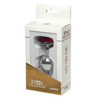 Star Collection - Silver Metal Anal Plug L - Pink Stone