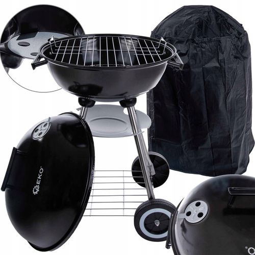 GRILL 39CM WĘGLOWY OKRĄGŁY Z POKRYWĄ I POKROWCEM GEKO G80512 na Arena.pl