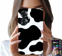 ETUI DO OPPO RENO11 F 5G - CZARNO - BIAŁE ŁATY KROWA, MODNE WZORY