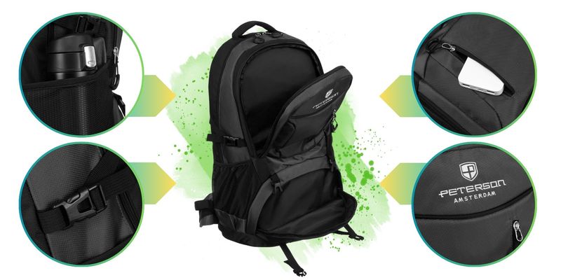 plecak ptn pwy-01-6232 black+gray zdjęcie 5