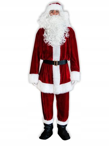 WELUROWY KOSTIUM STRÓJ MIKOŁAJA BURGUND SAKWA NA CUKIERKI +LIST 10el na Arena.pl